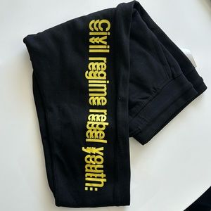 Love is a drug joggers by Civil Regime drawstring